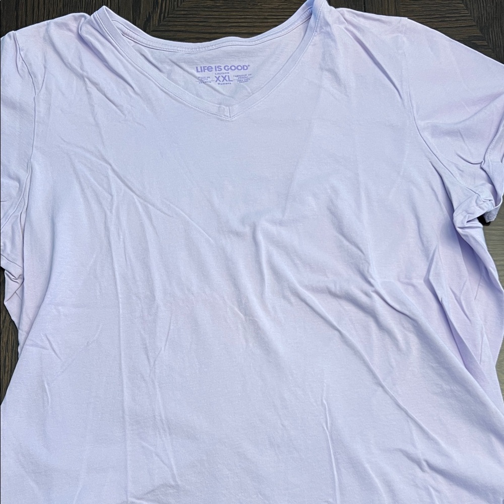Life Is Good Light Purple V-Neck Tee